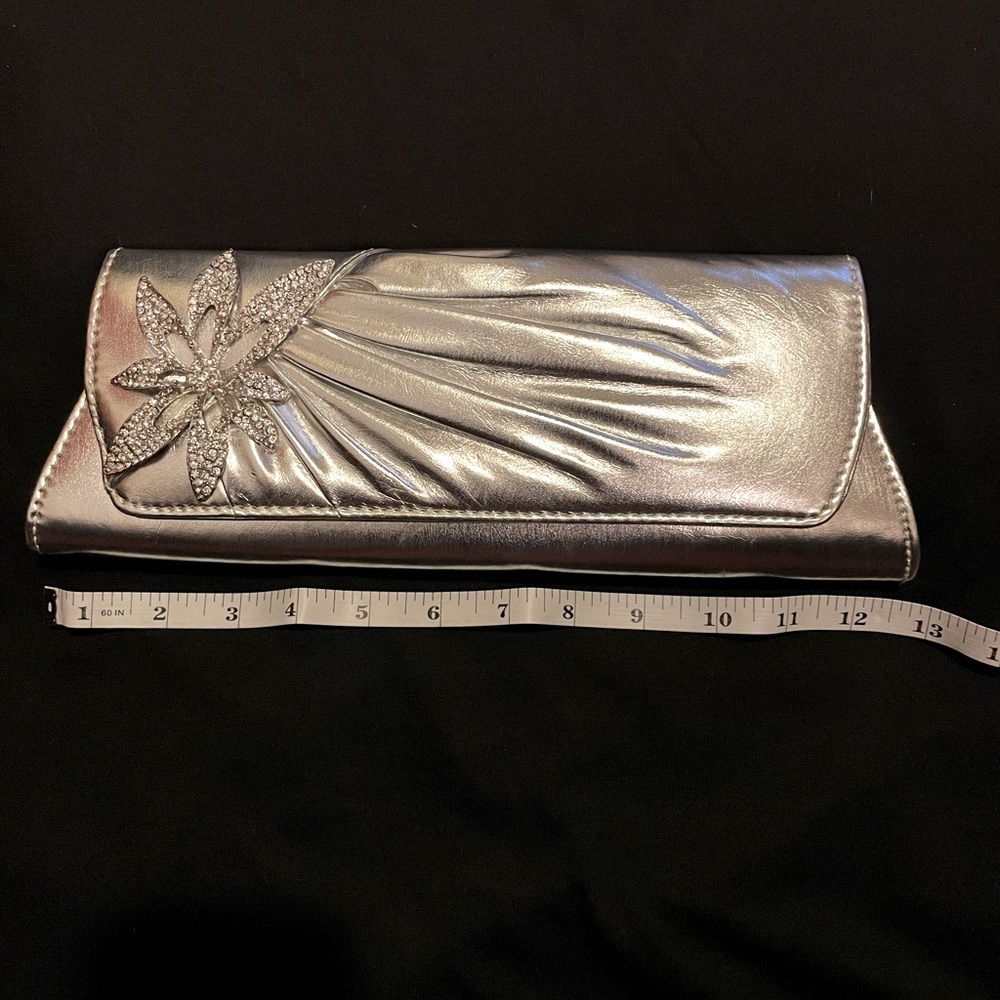 silver clutch purse
